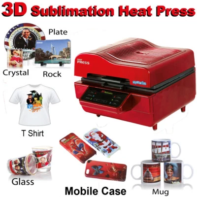 3D VACUUM DYE SUBLIMATION Ink HEAT PRESS Mobile Phone Case Mug T Shirt Ipad • $966