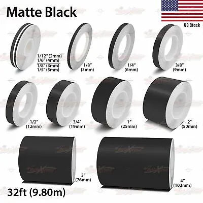 MATTE BLACK Roll Vinyl Pinstriping Pin Stripe Car Motorcycle Tape Decal Stickers • $8.95