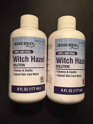 2x ASSURED 100% NATURAL WITCH HAZEL SOLUTION 6 FL OZ EACH • $16.88