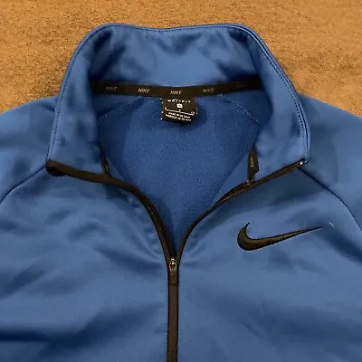 NIKE THERMA FIT Mens Blue 1/4 Zip Pacer Top Performance Fleece Sweatshirt Small • $17.99