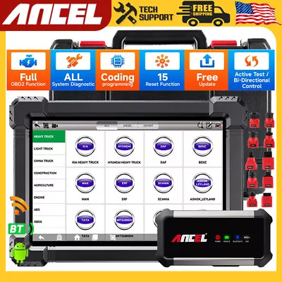 ANCEL Diesel Heavy Duty Truck Scanner DPF Regen Oil Reset Diagnostic Scan Tool  • $679