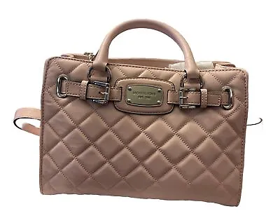 Michael Kors Hamilton Quilted Leather Blossom Pink Med Tote Silver Hardware New • $240