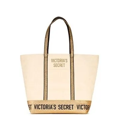 Victoria's Secret Sparkle Canvas Tote NEW • $22.99