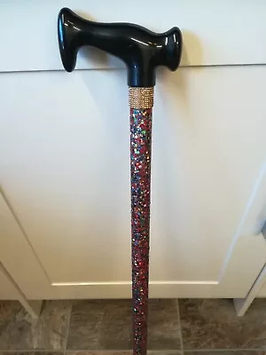 Walking Stick Women Ladies Men Escort Red Black Gold Sparkly Glitter Colourful • £39.99