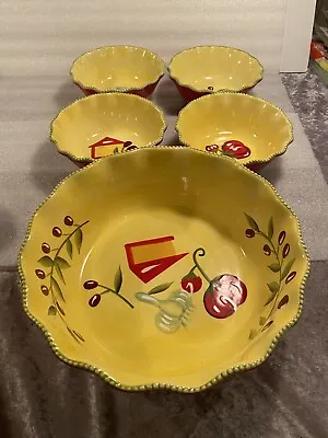 Temp-tations By Tara Cucina 5-pc Serving Bowls (1) 4 Quart & (4) 0.8 Quart Bowls • $90.99