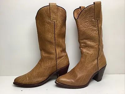 Vtg Womens Kane Cowboy Bullhide Brown  Boots Size 39 • $23.99