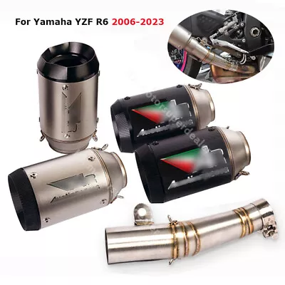 Slip For Yamaha YZF R6 2006-2023 Exhaust Link Pipe Muffler Tips Modified System • $156.09