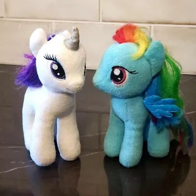 Set Of 2- My Little Pony Plush - Rainbow Dash White Unicorn - Stuffed Animals 7  • $19.36