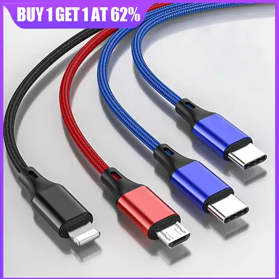 Universal 4 In 1 Multi USB Charger Charging Cable Lead For All Mobile Phones • £3.57