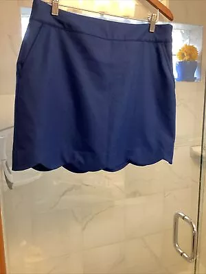 Vineyard Vines Womens Blue Skort Lined Skirt Scalloped Hem Pockets Size 10 • $16.50