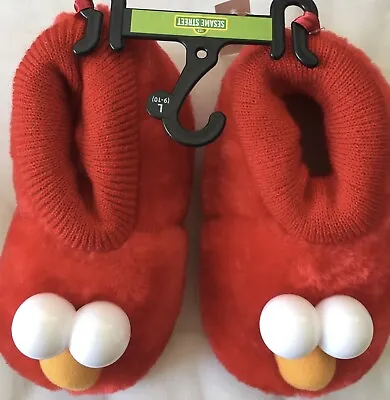 Sesame Street~”Elmo” Padded Red Slippers~Child’s Size 9-10~NEW~FREE SHIPPING • $22.95