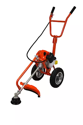 View Details Petrol Garden Brush Cutter 52cc / Wheeled Trimmer Strimmer • 110£