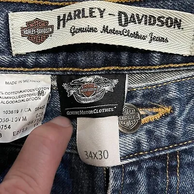 Harley-Davidson Straight Leg Men's Jean Size 34x30 Medium Wash Vtg Y2k • $19.99