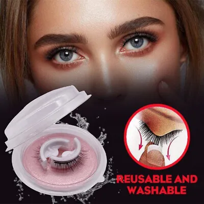 £3.78 • Buy Reusable Self-adhesive Eyelashes Waterproof Natural Look False Lashes Women`UK