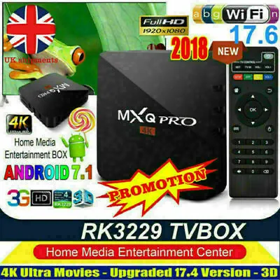 £31.19 • Buy MX Pro Quad Core Android TV Box New 17.6 Ultra 4K HD Sports 3D Media Player Kit