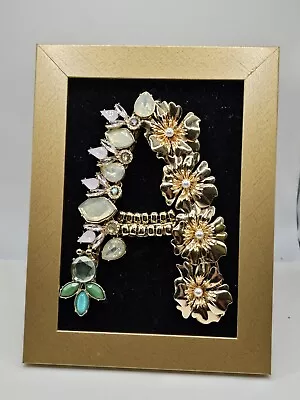 Initial  A  Mixed Media Jewelry Art Frame Signed Gift • $28