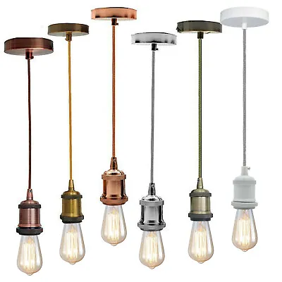 £13.34 • Buy E27 Ceiling Rose Light Pendant Lamp Fitting Vintage Industrial Bulb Holder UK