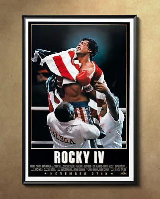 Rocky IV Sylvester Stallone 1985 Movie Poster 24 X36  Borderless Glossy 8546 • $17.98