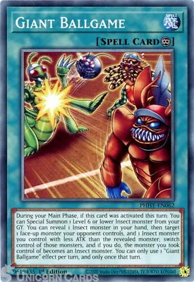 PHHY-EN062 Giant Ballgame :: Common 1st Edition Mint YuGiOh Card • £0.99