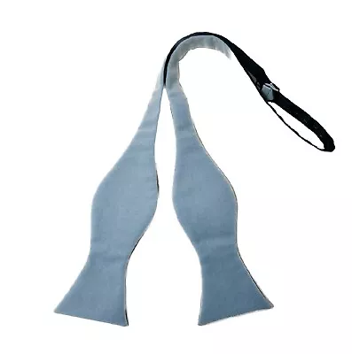 Light Baby Blue Velvet Self-Tie Bow Tie • £13.99