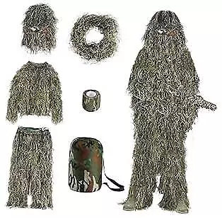  6 In 1 Ghillie Suit 3D Camouflage Hunting Apparel Camo Medium Or Large • $49.91
