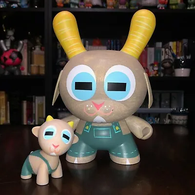 Dunny By Kidrobot - 8  And 3  Evil Buck Wethers Lot By Amanda Visell - Peach • $99.99