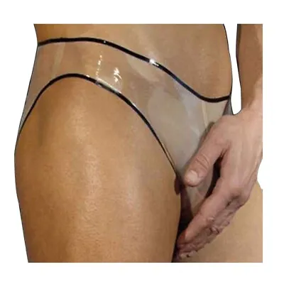 Clear Latex Briefs Translucent Rubber Men's Shorts Underwear Gummi 0.4mm Sexy • $24.99
