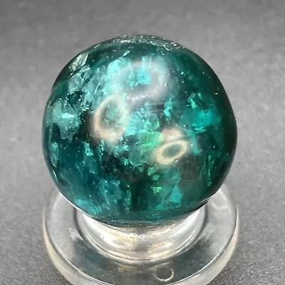 Handmade Mica Marble HTF Teal Mica Marble Vintage Marbles 0.669” • $60