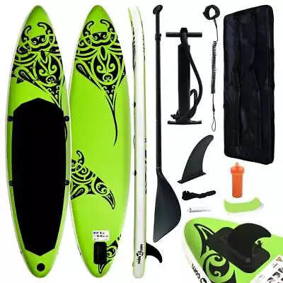 Inflatable Stand Up Paddleboard Set 305x76x15 Cm Green • $486.68