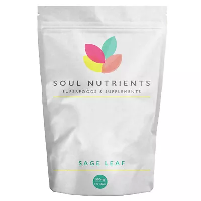 Sage Leaf Extract 500mg Tablets Hot Flushes Menopause Sweats Support VEGAN • £8.99