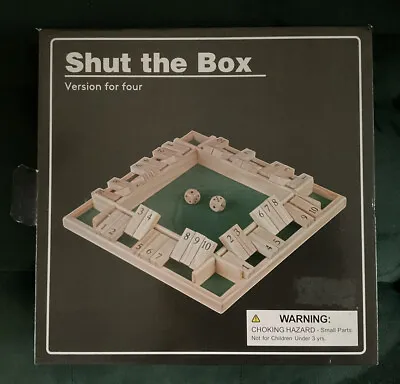 Shut The Box Wooden Game For 4 Players • $10