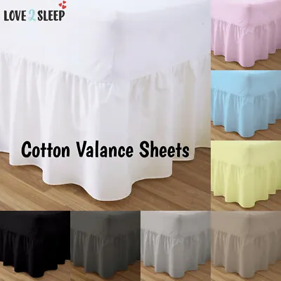 CLEARANCE! Cotton Over The Mattress Frill Fitted Valance Sheet - All UK Sizes • £4.99