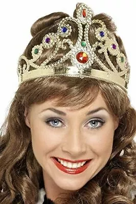 Adult Queens Crown Jewel Assorted Colours Silver Or Gold Fancy Dress Accessory • £4.99