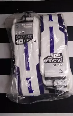 $9.99 • Buy Player ID By TCK Soccer Socks Purple/White #1 - 12 Single Sz L - NEW SEALED