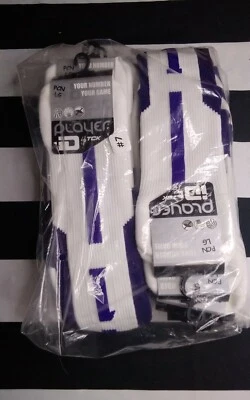 $9.99 • Buy Player ID By TCK Soccer Socks Purple/White #1 - 12 Single Sz L - NEW SEALED
