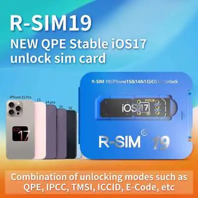 Upgrade RSIM 19 QPE Stable Unlock SIM Card For IPhone 15 Plus 14 13 Pro 12 IOS17 • £13.19