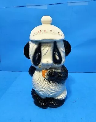 Vintage Ceramic Panda Bear Cookie Jar 12'' Bees Anthropomorphic Japan • $48.77