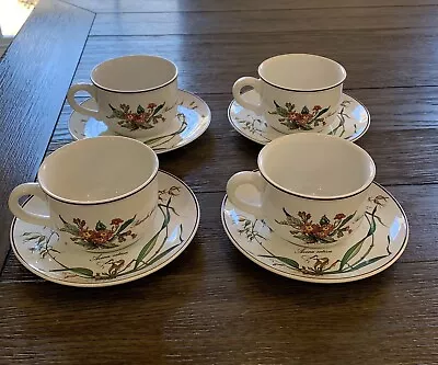 Villeroy & Boch Botanica Tea Cup And Saucer Primula Farinosa And Avena 4 Sets • $425