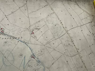 Antique  Ordnance Map 1877 Mansfield Pleasley Hucknall Teversall Nottinghamshire • £14.99