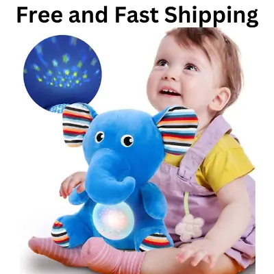Star Projector Toddler Sleep Aid Night Light Elephant Newborn Baby Toy Lullabies • £15.25