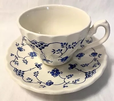 Myott Finlandia Staffordshire England Blue & White Teacup And Saucer • $10.12