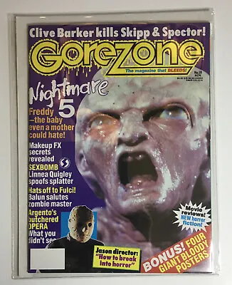 $39 • Buy GOREZONE Magazine #10 (1989) Nightmare On Elm Street 5, Bonus Posters