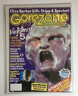 $39 • Buy GOREZONE Magazine #10 (1989) Nightmare On Elm Street 5, Bonus Posters