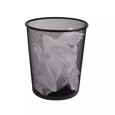  Mesh Trash Can 16.65L (4.4 Gal) Waste Paper Basket Round OfficeBlack • $19