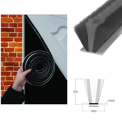 Garage Door Seal Draught Excluder Stormguard  Garage Self Adhesive Brush Pile 7m • £18.75