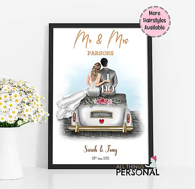 £5.99 • Buy Personalised First Wedding Anniversary Gift Paper 1st Mr & Mrs Print Present 