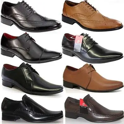 Mens Pierre Cardin Leather Shoes Designer Italian Smart Formal Wedding Shoe Size • £14.95