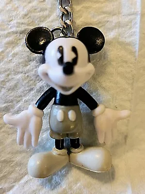 Disney Parks Mickey Mouse Black & White Silicone Hands Durable PVC Fig Keychain • $10.95