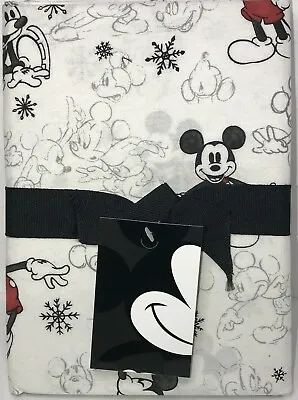 Pottery Barn Mickey Mouse TWO King Pillowcases Disney Winter Holiday Christmas • $58