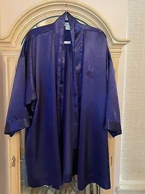 Vintage Christian Dior Robe One Size Fits All Satin Purple Unisex Bath • $38